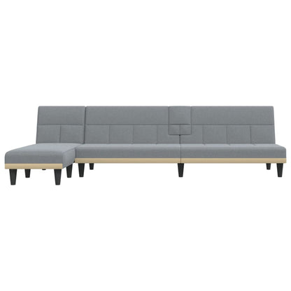 Divano Letto a L Grigio Chiaro 255x140x70 cm in Tessuto - homemem39