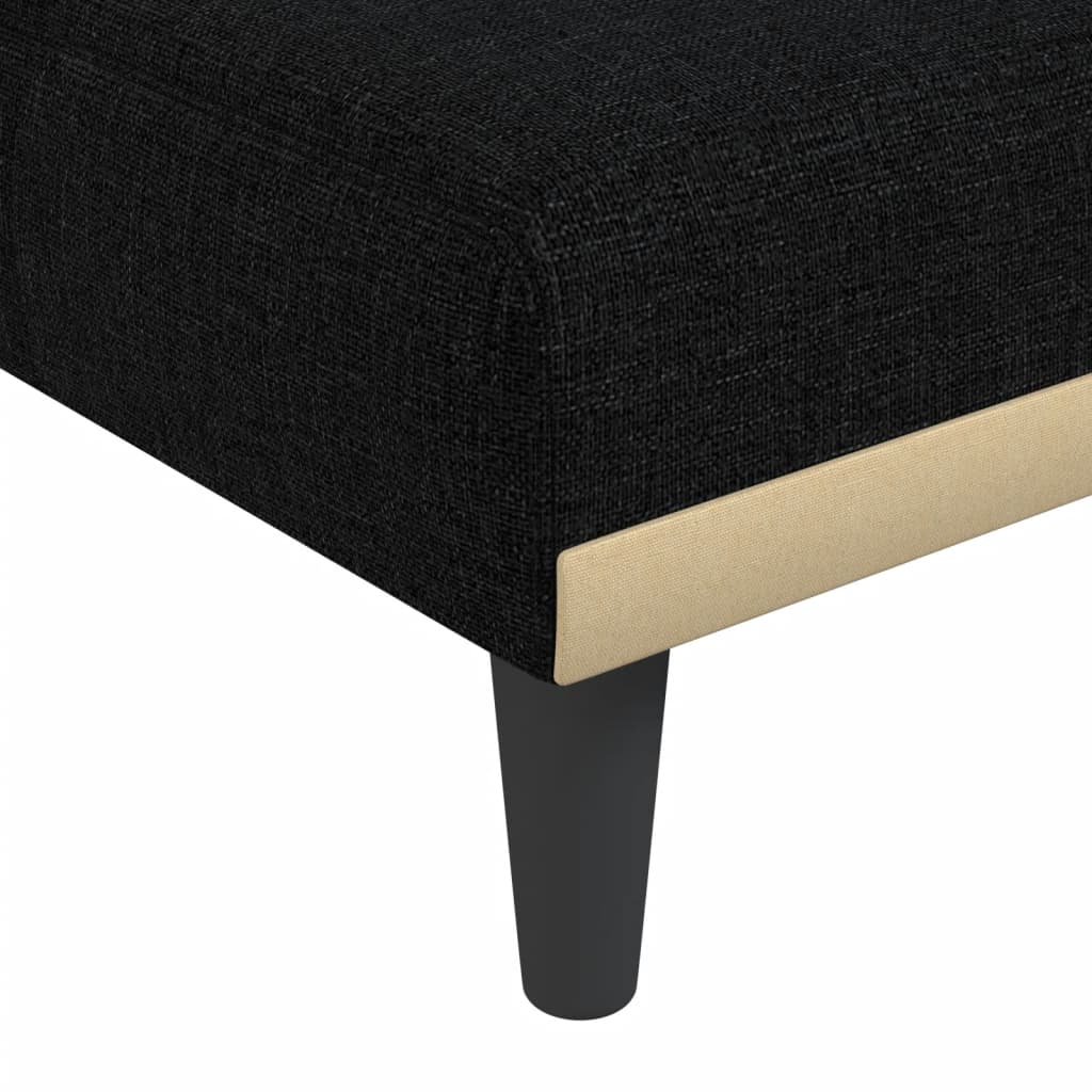 Divano Letto a L Nero 255x140x70 cm in Tessuto