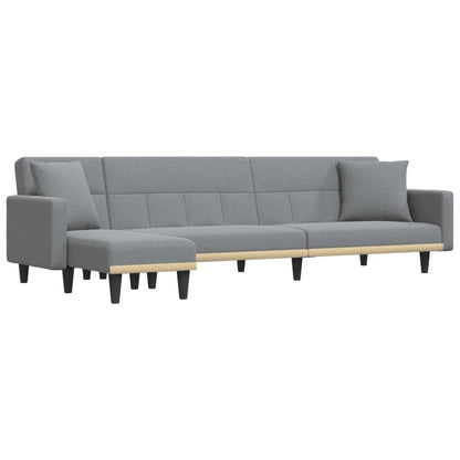 Divano Letto a L Grigio Chiaro 275x140x70 cm in Tessuto - homemem39