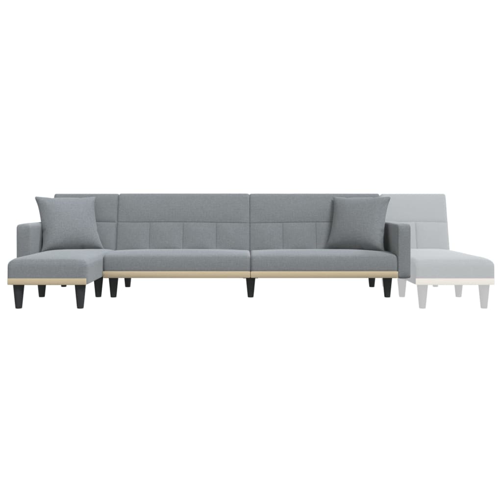 Divano Letto a L Grigio Chiaro 275x140x70 cm in Tessuto - homemem39