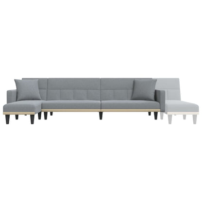 Divano Letto a L Grigio Chiaro 275x140x70 cm in Tessuto - homemem39