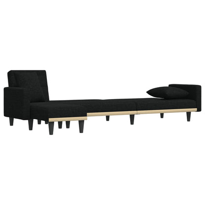 Divano Letto a L Nero 275x140x70 cm in Tessuto