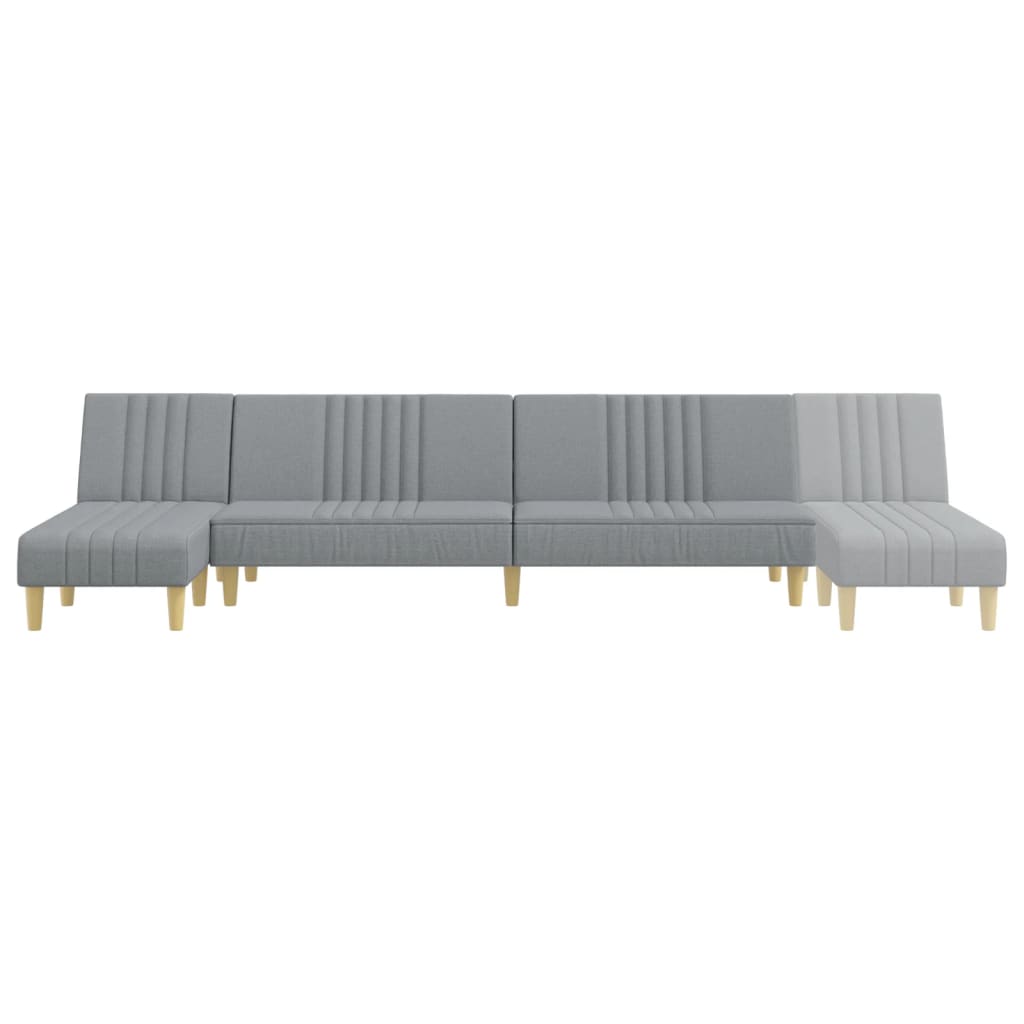 Divano Letto a L Grigio Chiaro 255x140x70 cm in Tessuto - homemem39