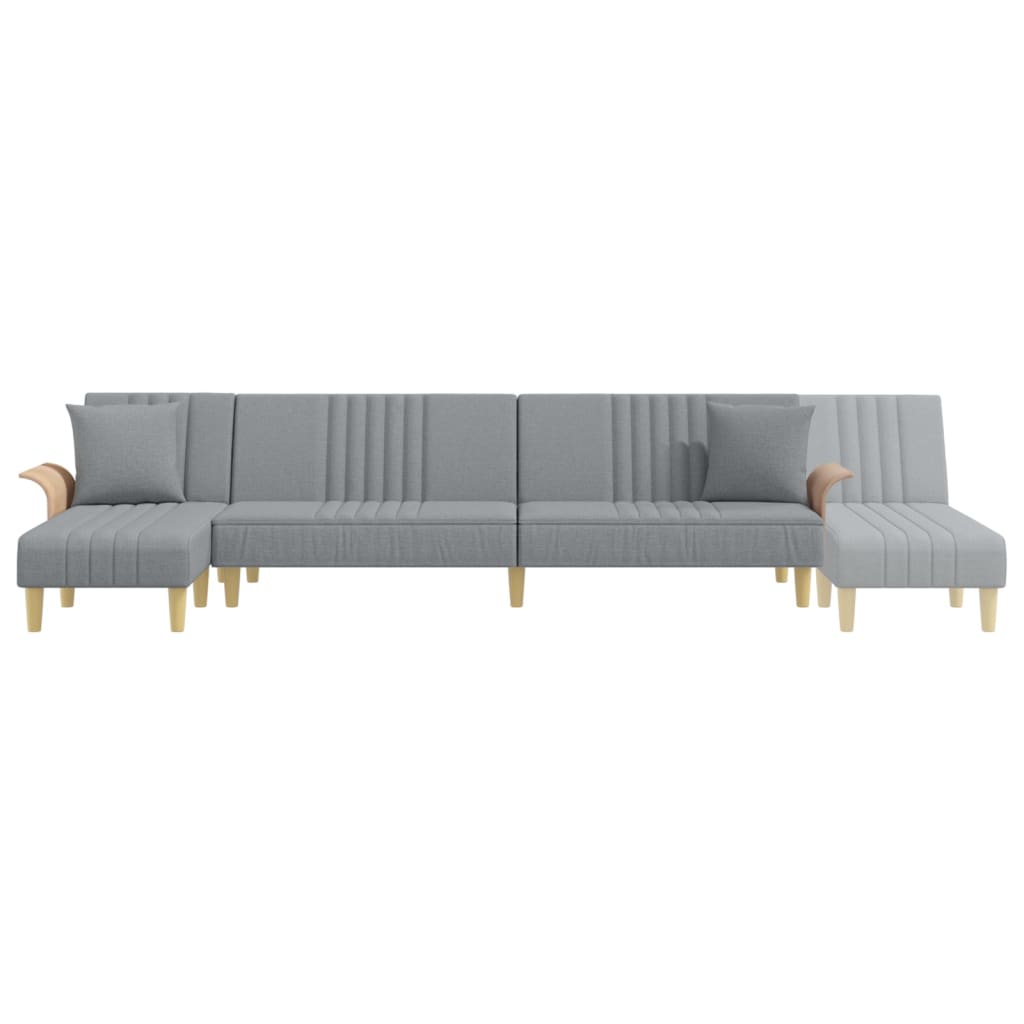 Divano Letto a L Grigio Chiaro 279x140x70 cm in Tessuto - homemem39