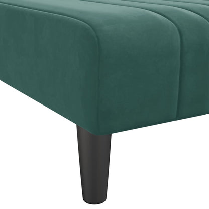 Divano Letto a L Verde Scuro 260x140x70 cm in Velluto