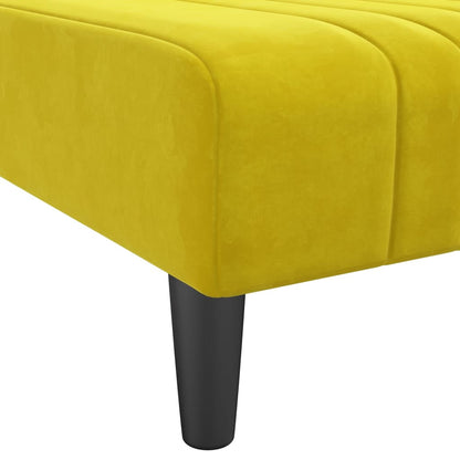 Divano Letto a L Giallo 260x140x70 cm in Velluto