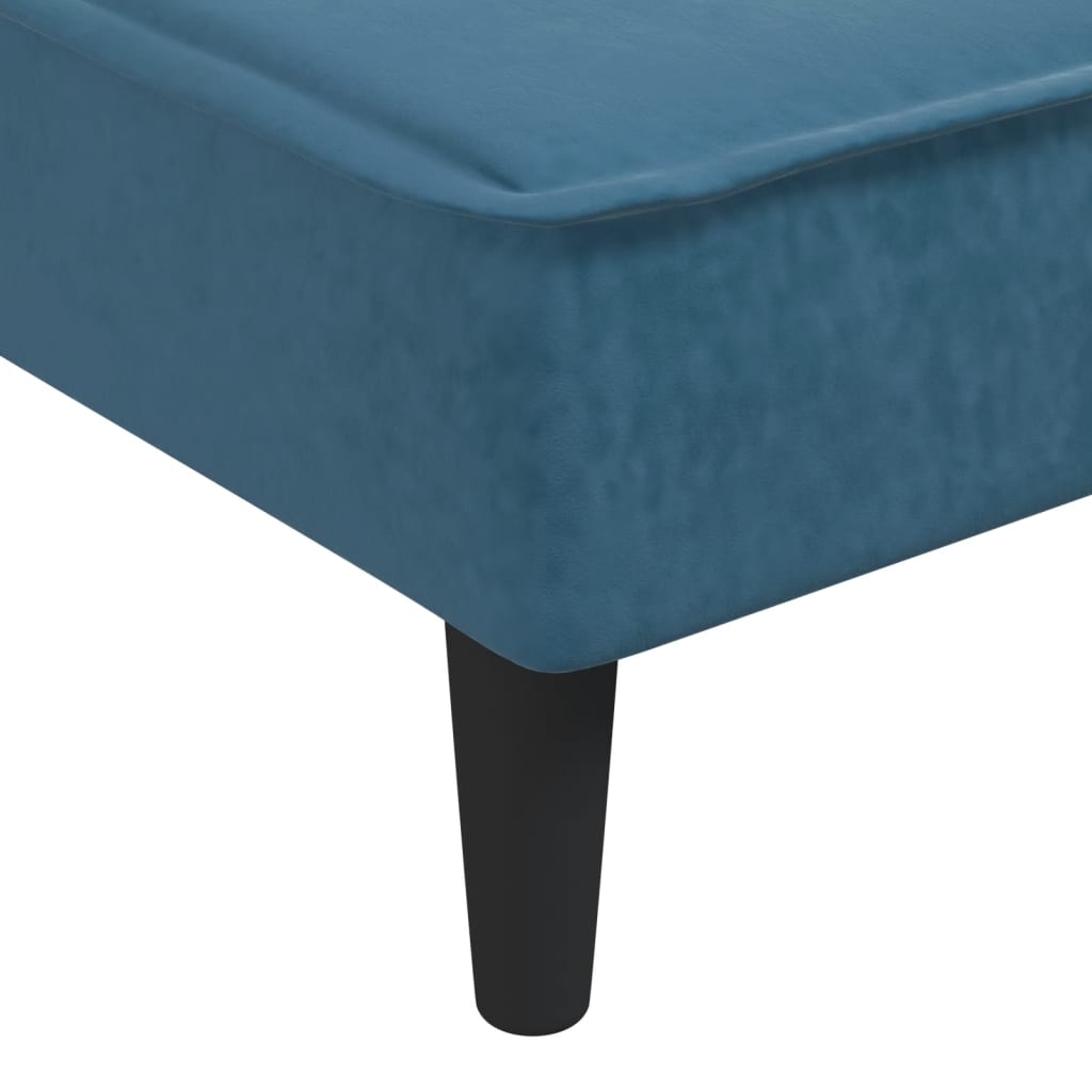 Divano Letto a L Blu 255x140x70 cm in Velluto