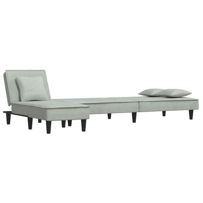 Divano Letto a L Grigio Chiaro 255x140x70 cm in Velluto - homemem39