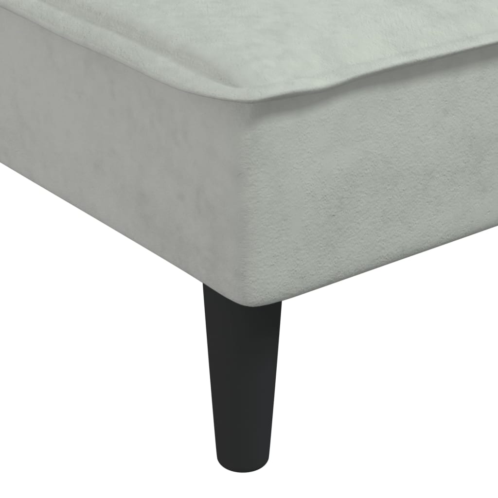 Divano Letto a L Grigio Chiaro 255x140x70 cm in Velluto