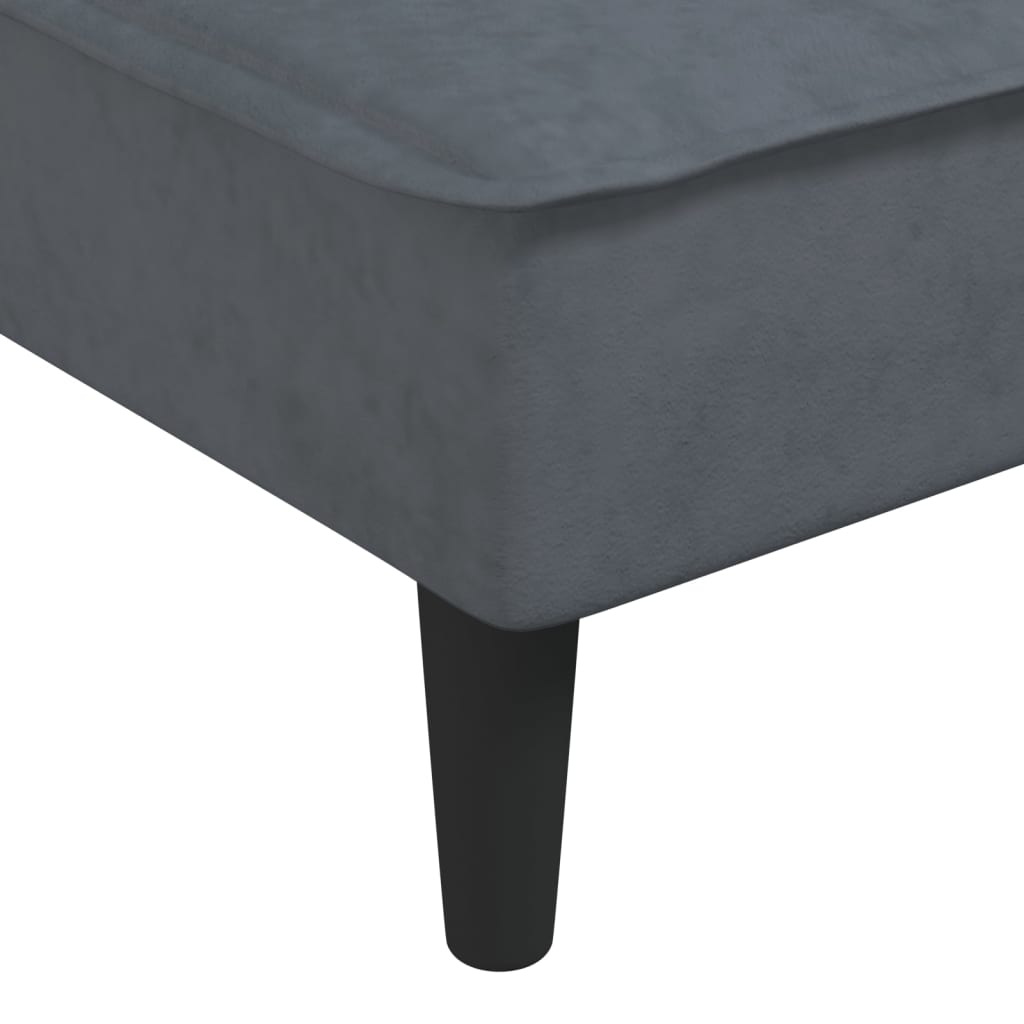 Divano Letto a L Grigio Scuro 255x140x70 cm in Velluto - homemem39