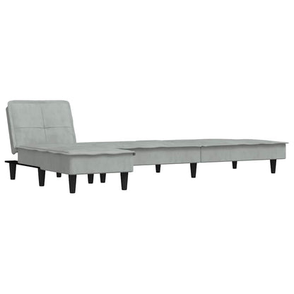 Divano Letto a L Grigio Chiaro 255x140x70 cm in Velluto - homemem39