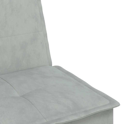 Divano Letto a L Grigio Chiaro 255x140x70 cm in Velluto - homemem39