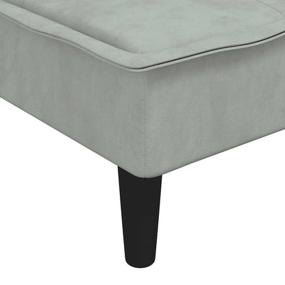 Divano Letto a L Grigio Chiaro 255x140x70 cm in Velluto - homemem39