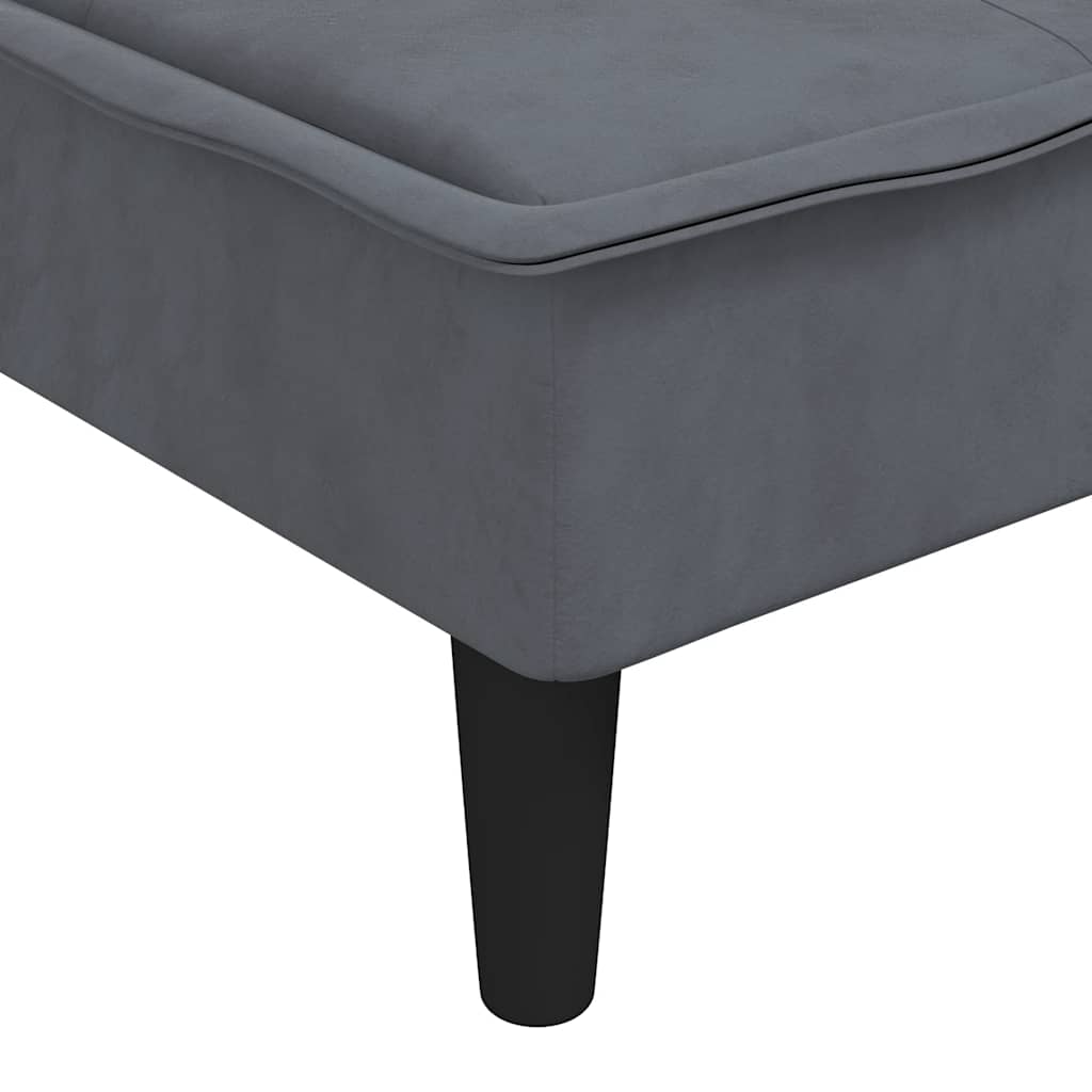 Divano Letto a L Grigio Scuro 255x140x70 cm in Velluto