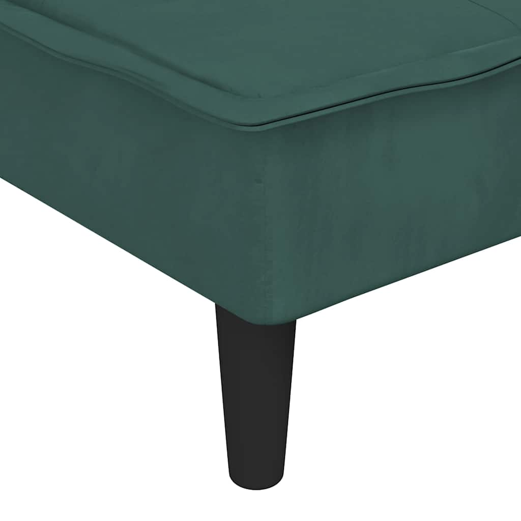 Divano Letto a L Verde Scuro 255x140x70 cm in Velluto - homemem39