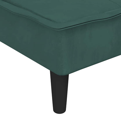 Divano Letto a L Verde Scuro 255x140x70 cm in Velluto