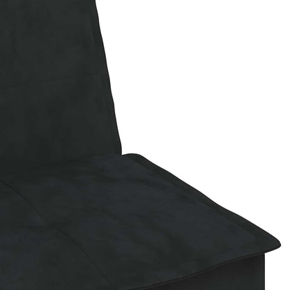 Divano Letto a L Nero 255x140x70 cm in Velluto