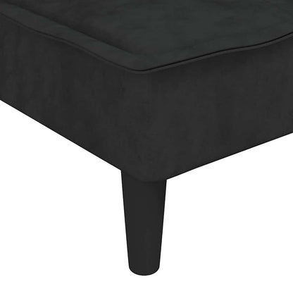 Divano Letto a L Nero 255x140x70 cm in Velluto