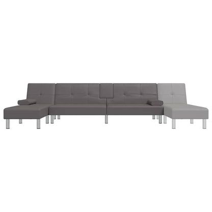 Divano Letto a L Grigio 255x140x70 cm in Similpelle