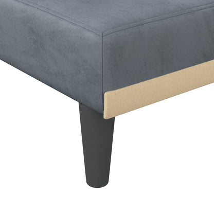 Divano Letto a L Grigio Scuro 271x140x70 cm in Velluto - homemem39