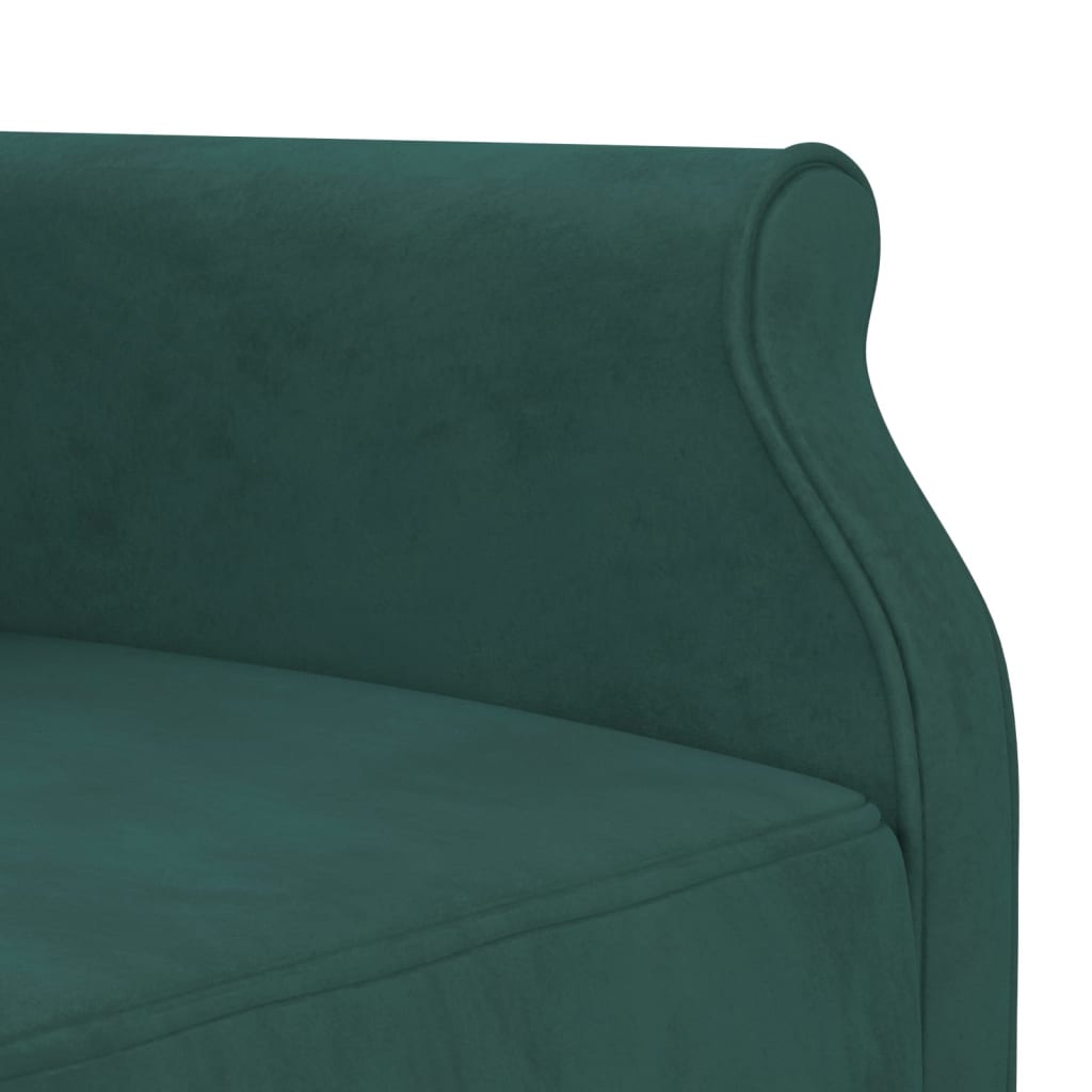 Divano Letto a L Verde Scuro 271x140x70 cm in Velluto - homemem39