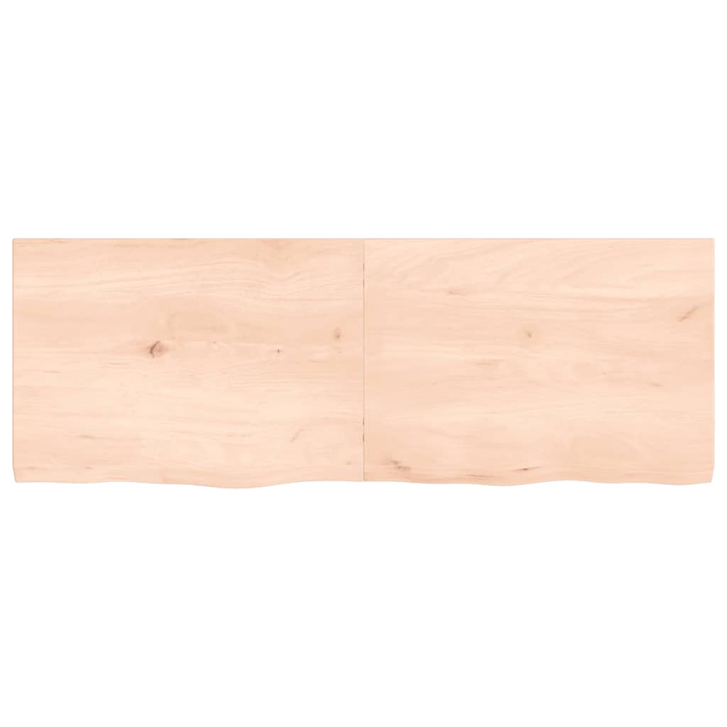 Piano per Tavolo 140x50x(2-4)cm in Rovere Massello Non Trattato - homemem39