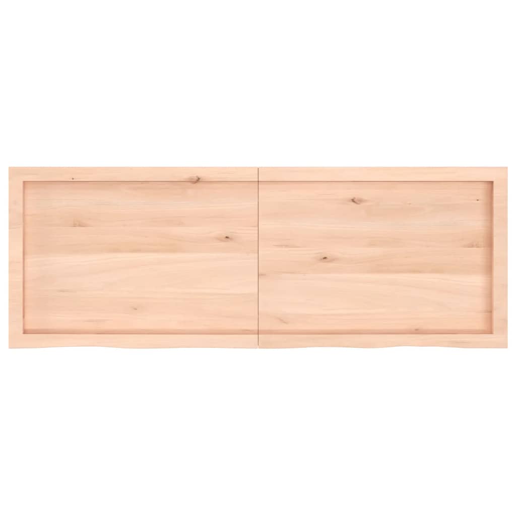 Piano per Tavolo 140x50x(2-4)cm in Rovere Massello Non Trattato - homemem39