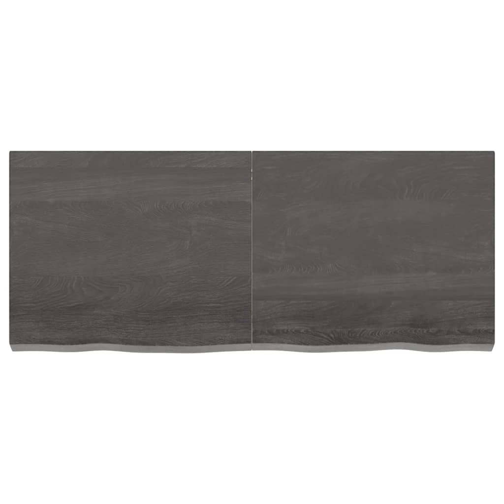 Piano Tavolo Marrone 120x50x(2-6) cm Rovere Massello Trattato - homemem39