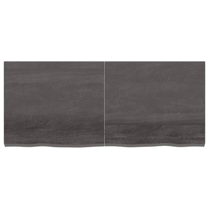 Piano Tavolo Marrone 140x60x(2-4) cm Rovere Massello Trattato - homemem39