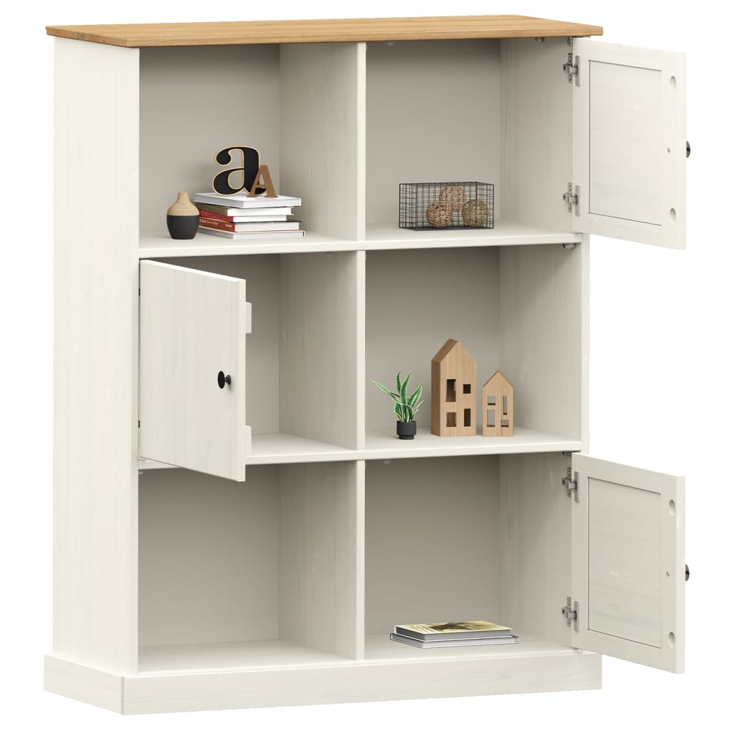 Libreria VIGO 90x35x114,5 cm in Legno Massello di Pino Bianco