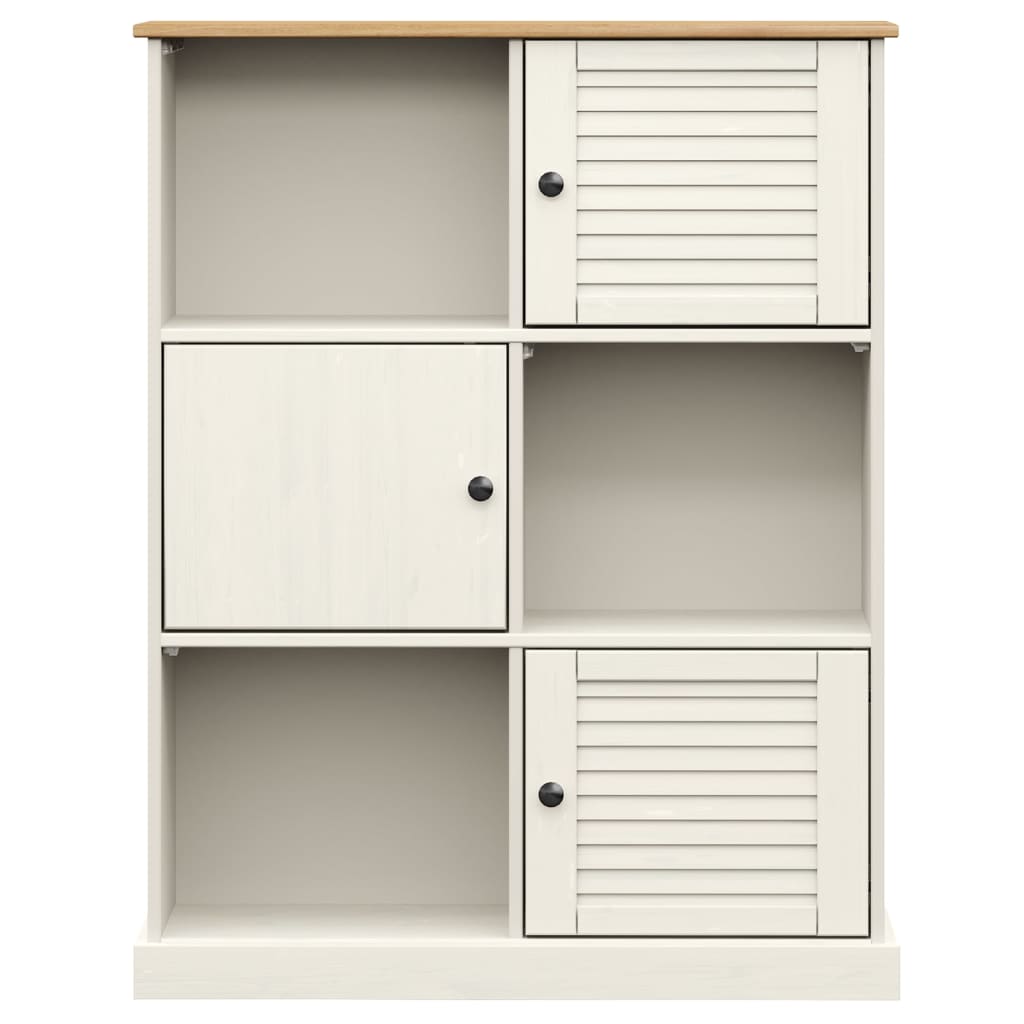 Libreria VIGO 90x35x114,5 cm in Legno Massello di Pino Bianco