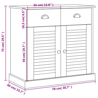 Credenza con Cassetti VIGO 78x40x75cm Legno Massello Pino - homemem39