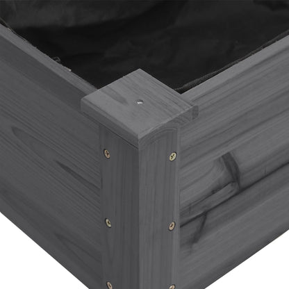 Fioriera Ruote e Fodera Grigia 71x37x80cm Legno Massello Abete - homemem39