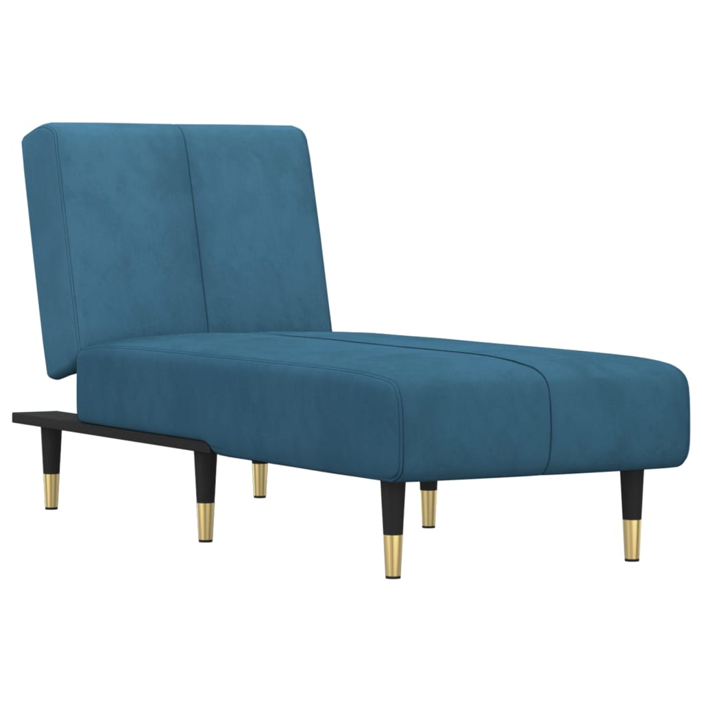 Chaise Longue in Velluto Blu