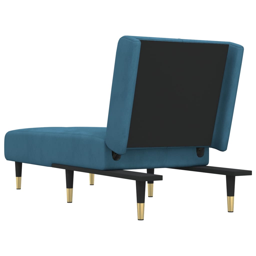 Chaise Longue in Velluto Blu