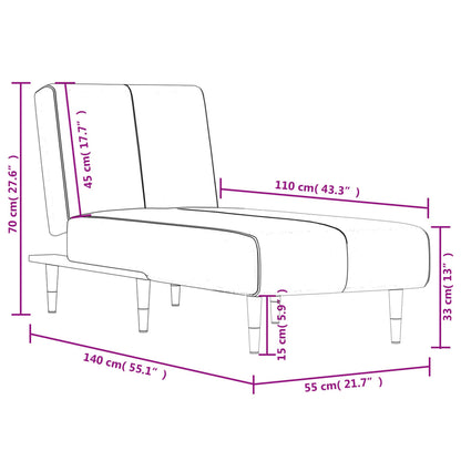 Chaise Longue in Velluto Grigio Chiaro