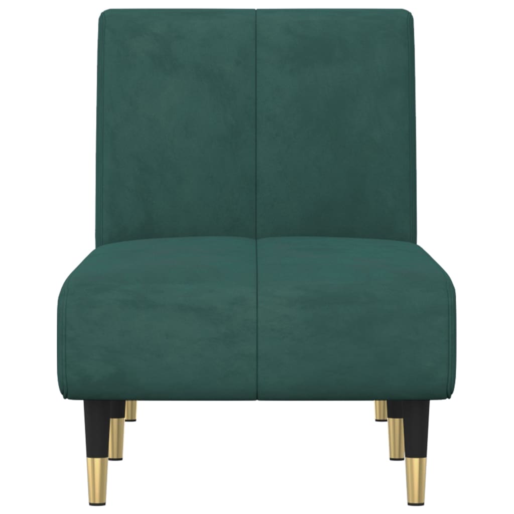 Chaise Longue in Velluto Verde Scuro