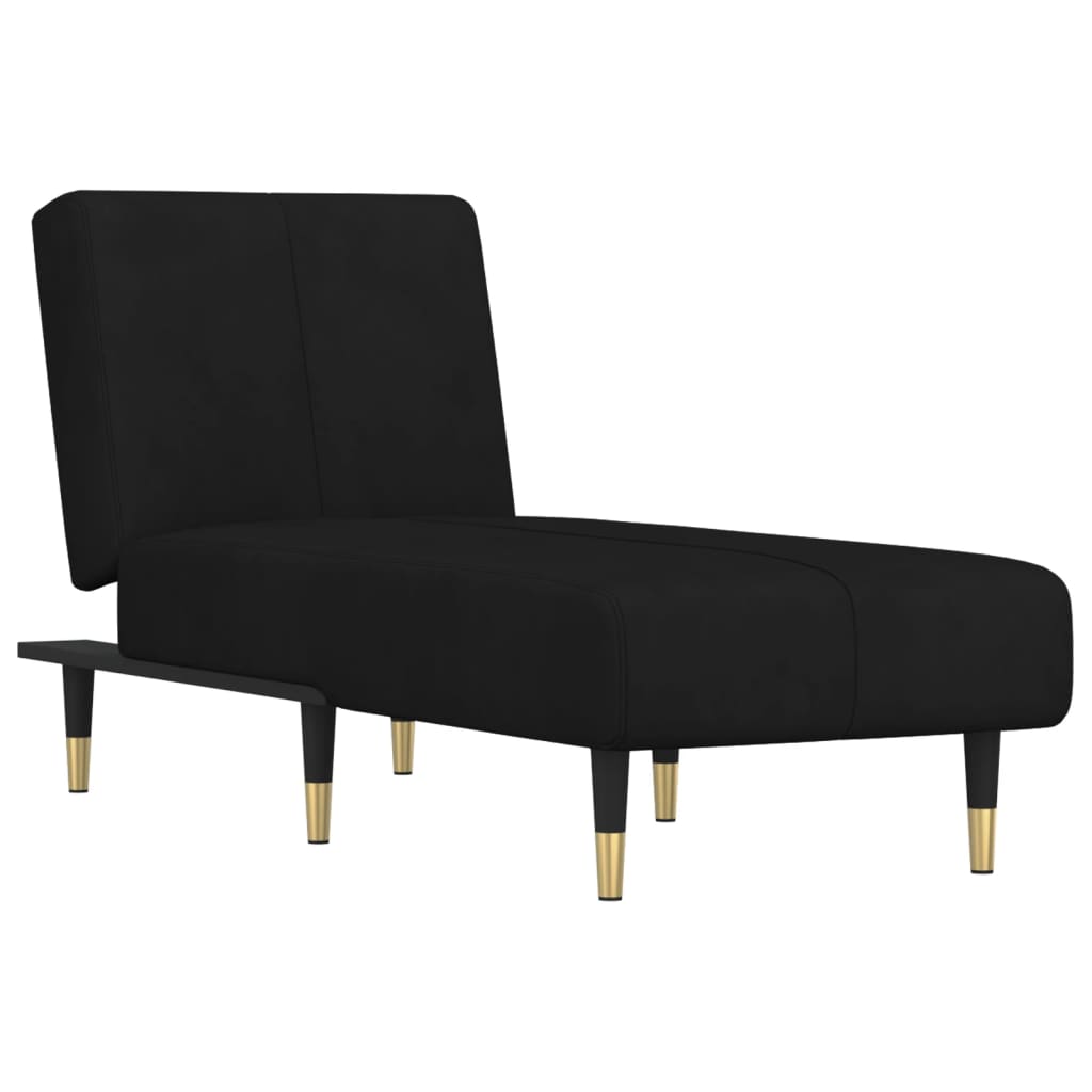 Chaise Longue in Velluto Nero