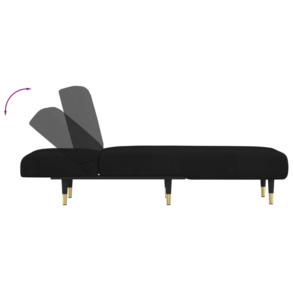 Chaise Longue in Velluto Nero