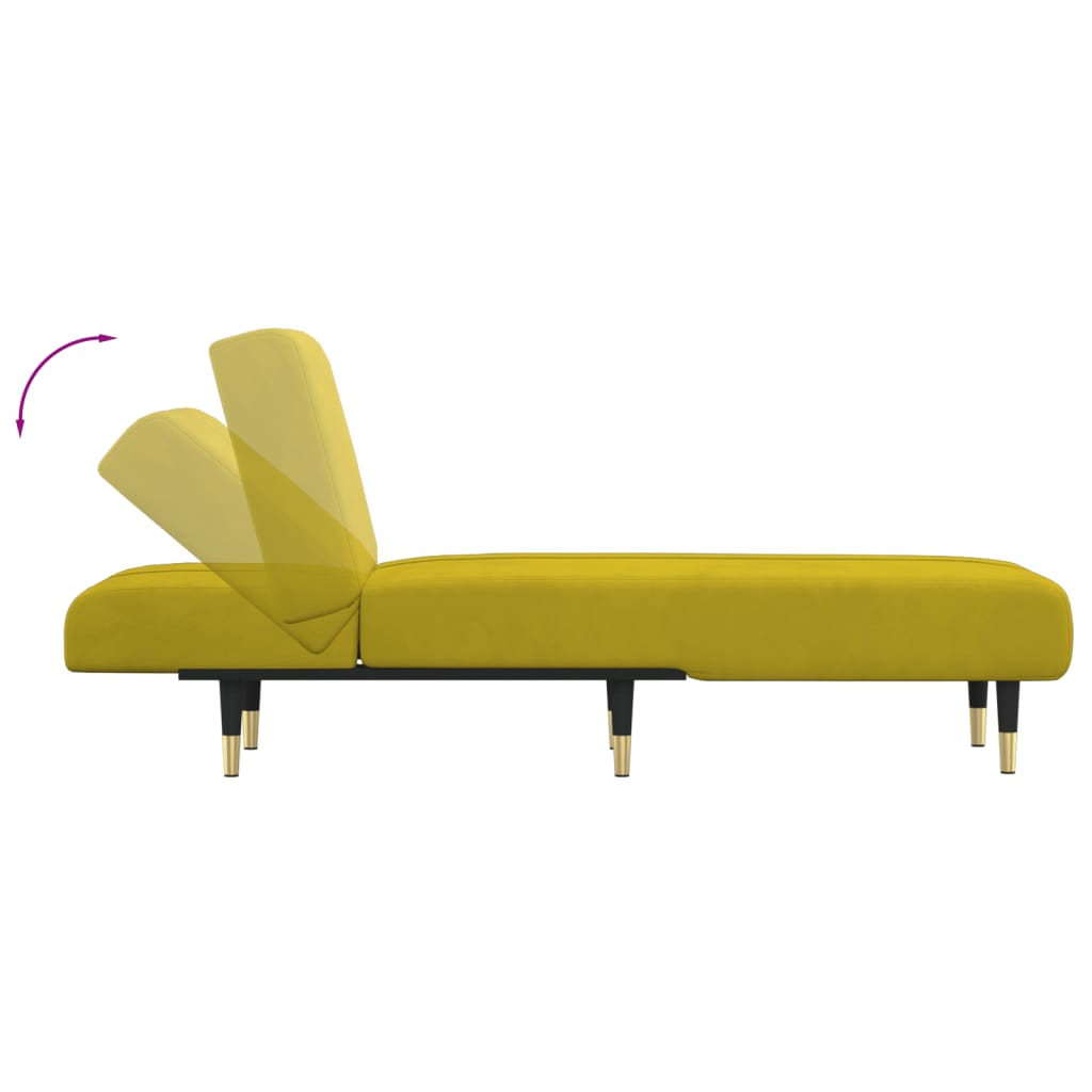 Chaise Longue in Velluto Giallo