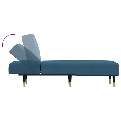 Chaise Longue in Velluto Blu