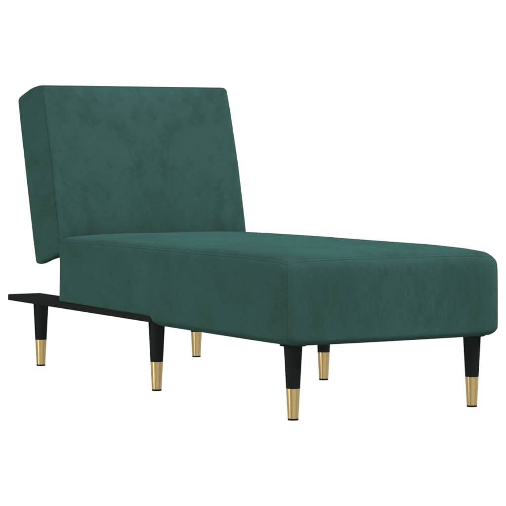 Chaise Longue in Velluto Verde Scuro