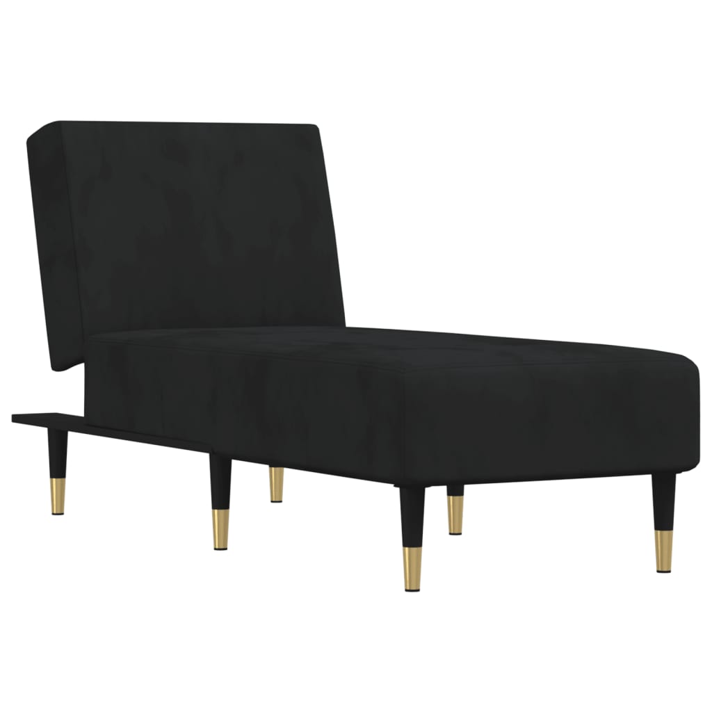 Chaise Longue in Velluto Nero