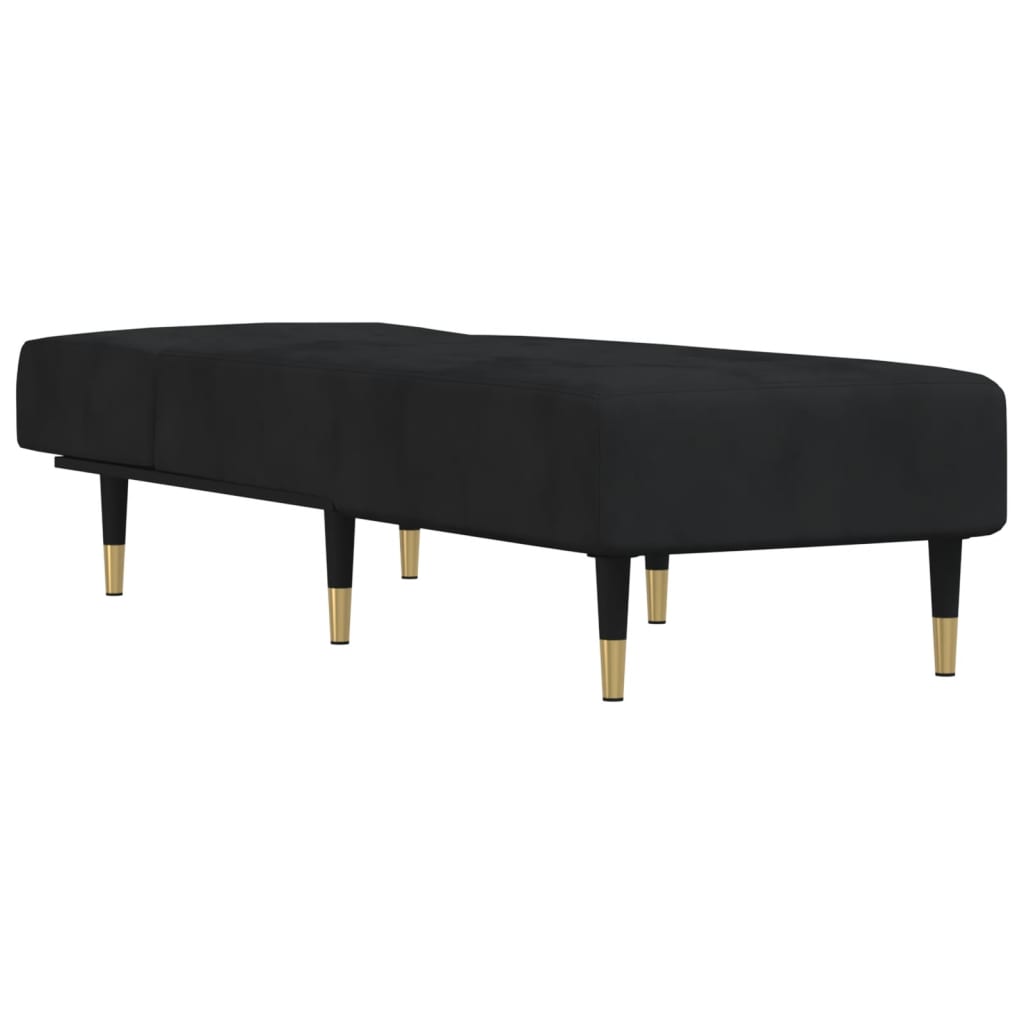 Chaise Longue in Velluto Nero