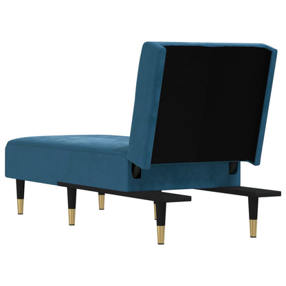 Chaise Longue in Velluto Blu