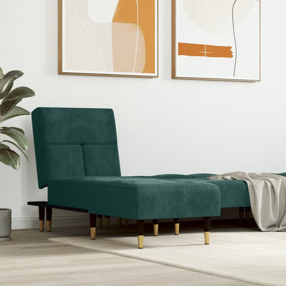 Chaise Longue in Velluto Verde Scuro