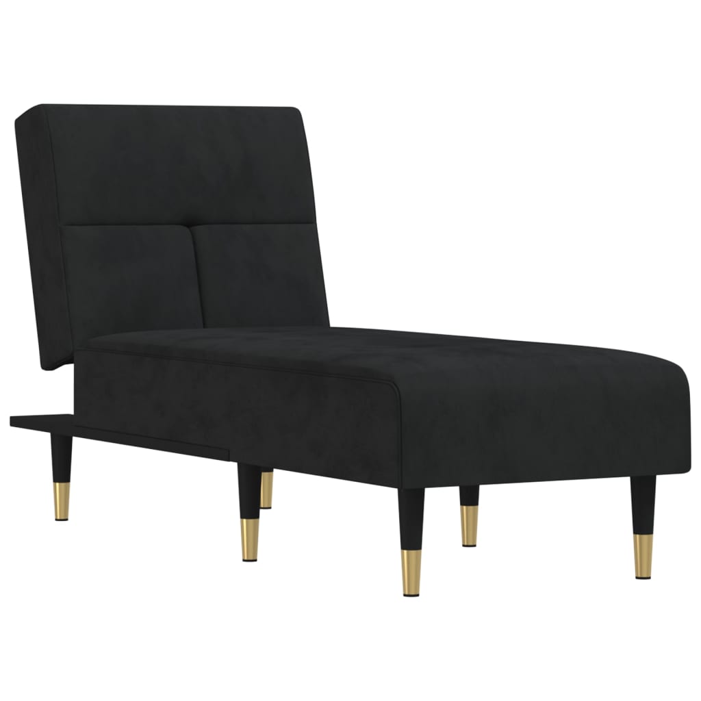 Chaise Longue in Velluto Nero