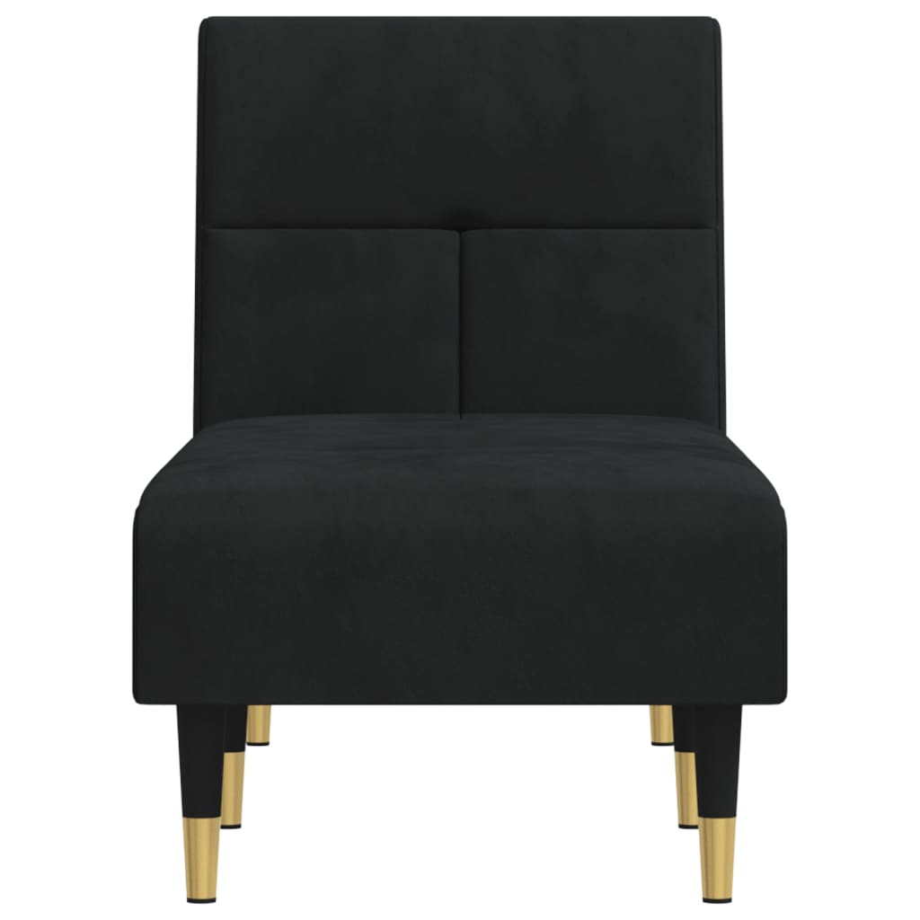 Chaise Longue in Velluto Nero