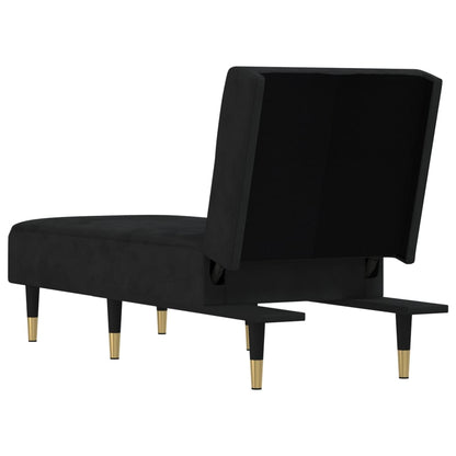 Chaise Longue in Velluto Nero