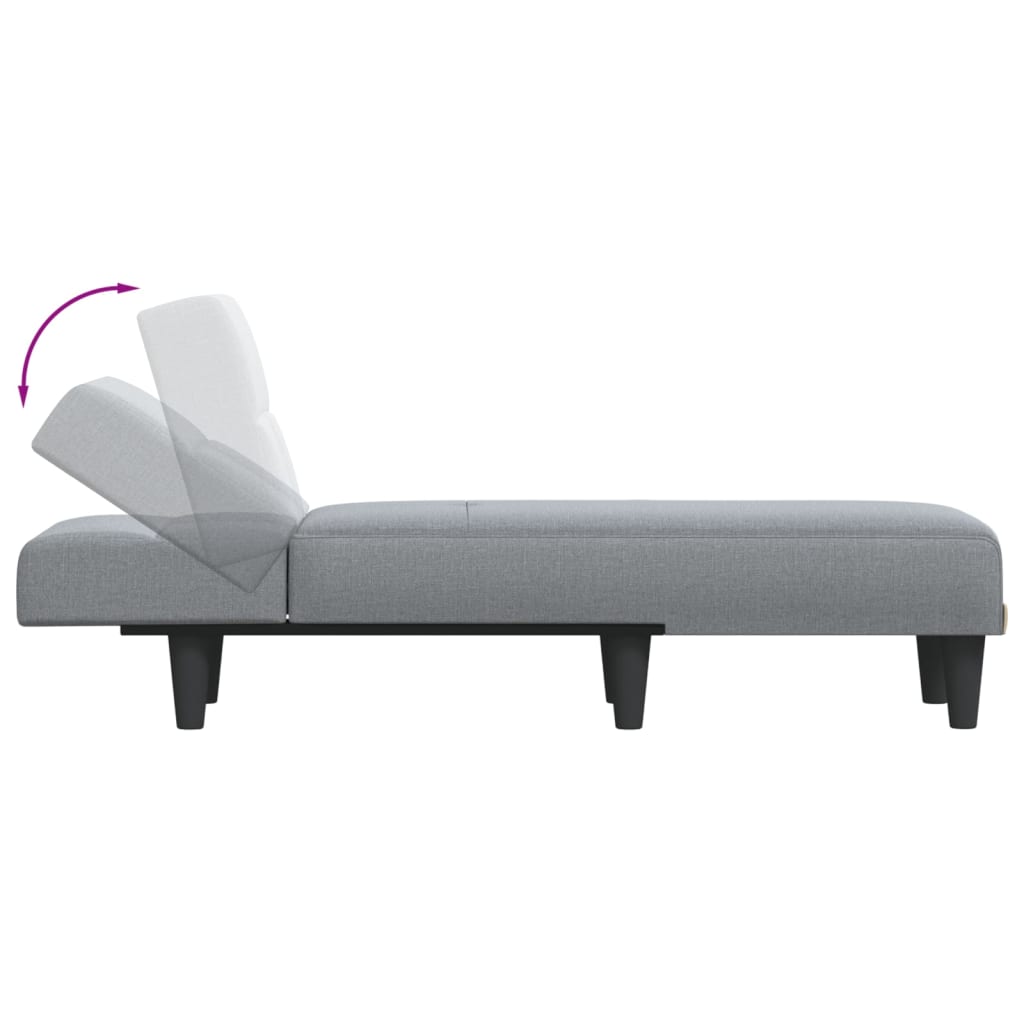 Chaise Longue in Tessuto Grigio Chiaro